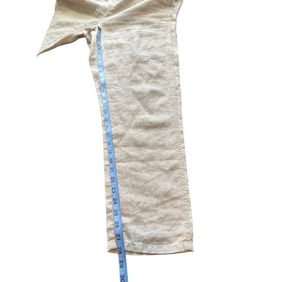 J. Jill Love Linen Tan Elastic Waist Lagenlook Straight Leg Pants Size Medium - Picture 11 of 12